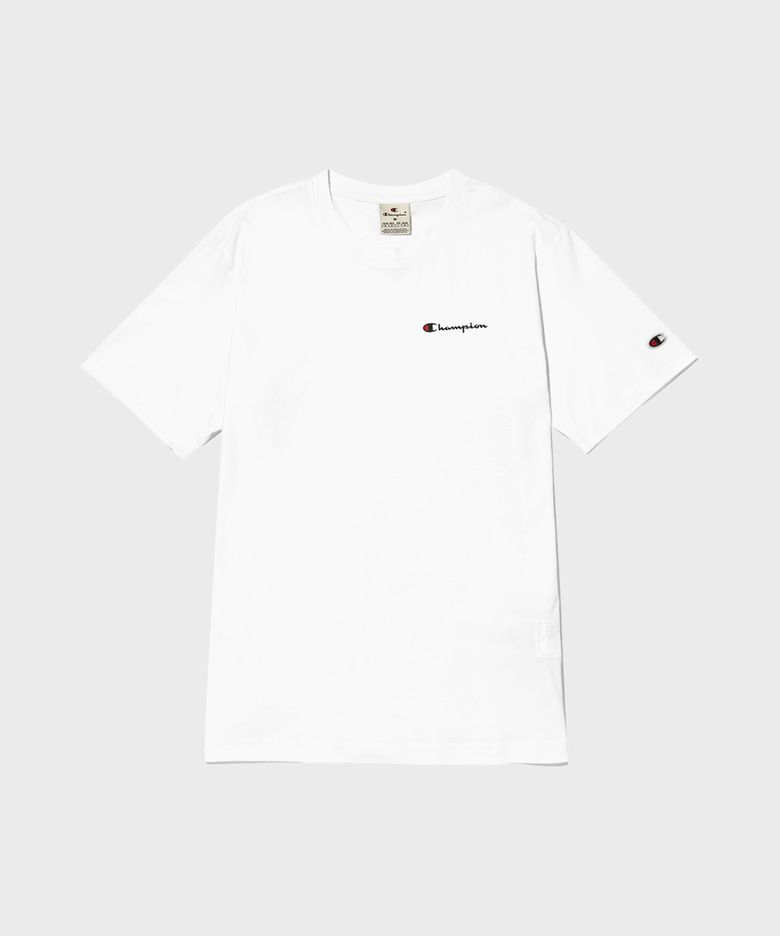 스몰 스크립트 로고 코튼 반팔 티셔츠 White