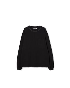 스티치 포켓 롱슬리브 티 (블랙)