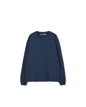 스티치 포켓 롱슬리브 티 (다크 블루)