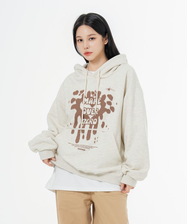 소프트 쭈리 모즈 러브 오버핏 후드 오트밀