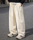 컬러풀 코듀로이 스트링 와이드 팬츠 크림