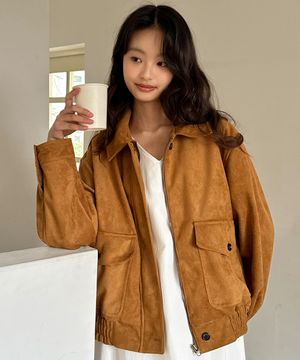 W/프렌치 스웨이드 블루종 자켓 (2color)