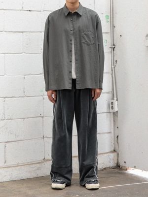 워시드 텐셀 코튼 셔츠 [올리브 차콜]
