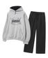 [SET] 트라이벌 배색 오버핏 후드 트레이닝 셋업 그레이