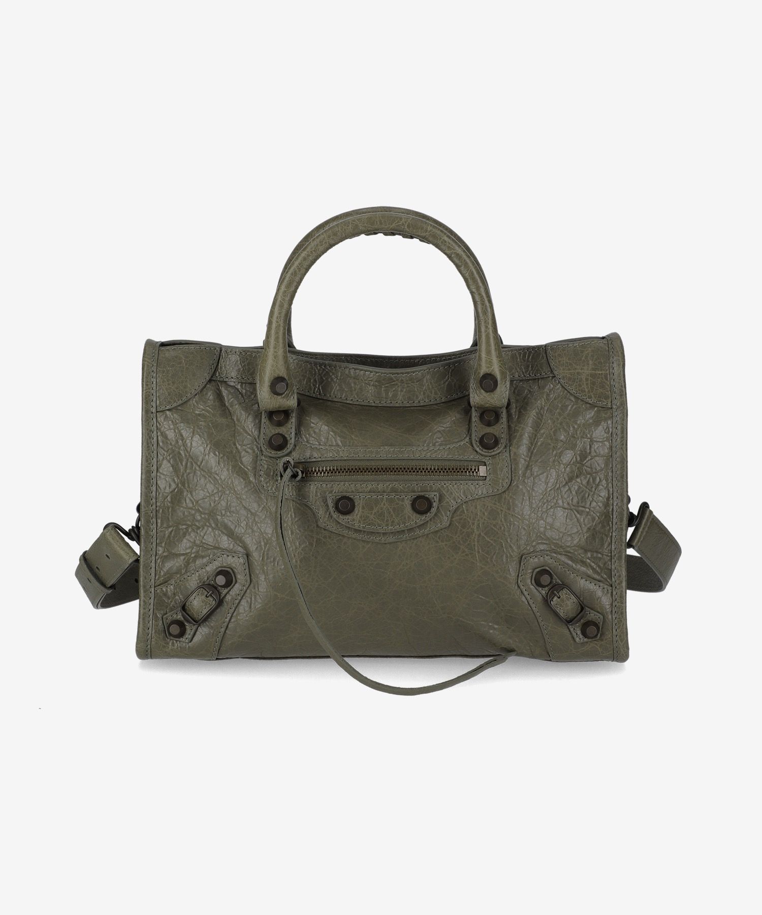 トートバッグ BALENCIAGA Le City Bag S Tote Bag Army Green Le City Small leather tote bag in green - Balenciaga | Mytheresa