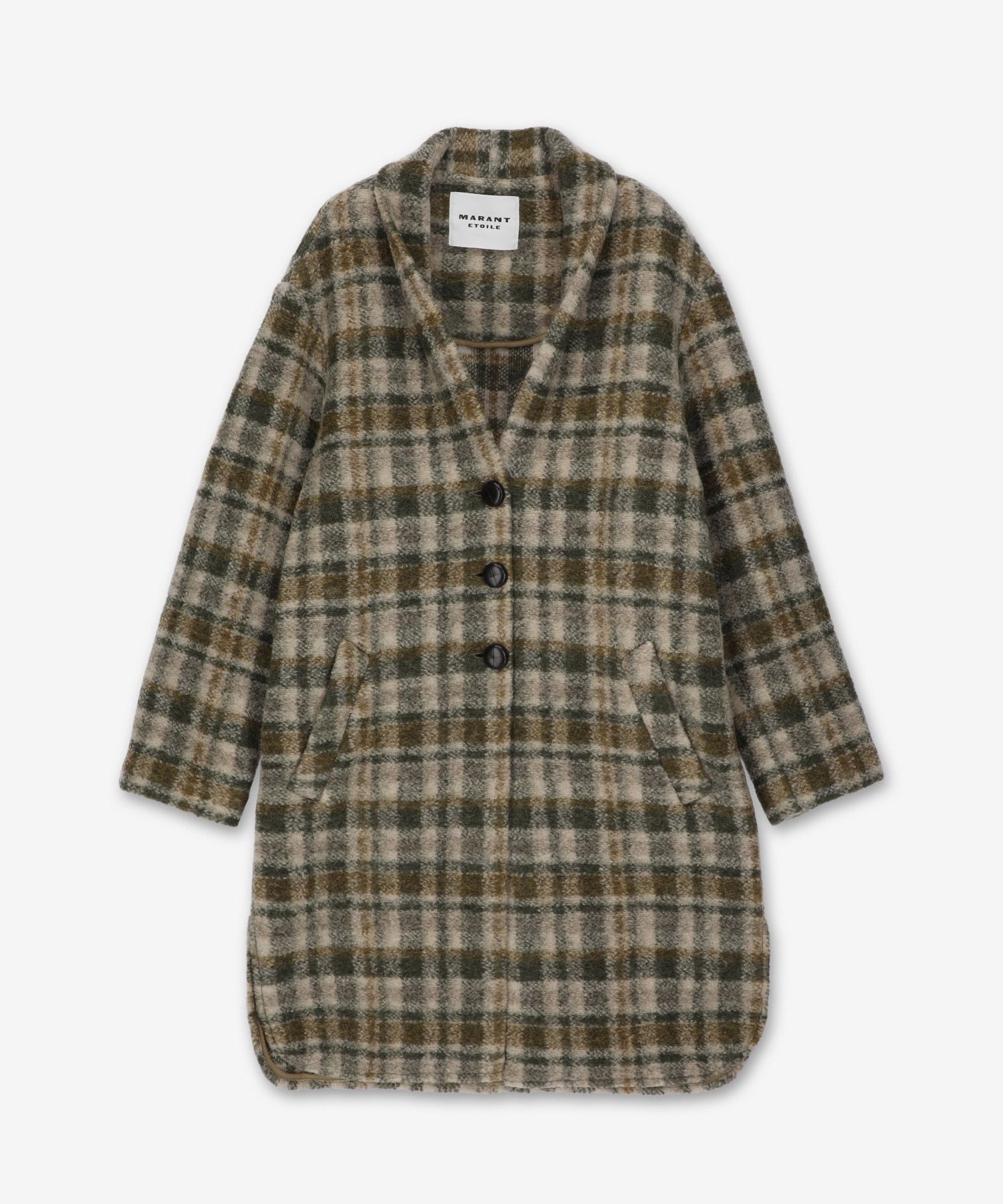 ★Isabel Marant★ Gabrielle Coat Khaki Ecru MA0019FBB3D04EKA Gabriel Checked Coat in Khaki/Ecru | Shop Ann Mashburn