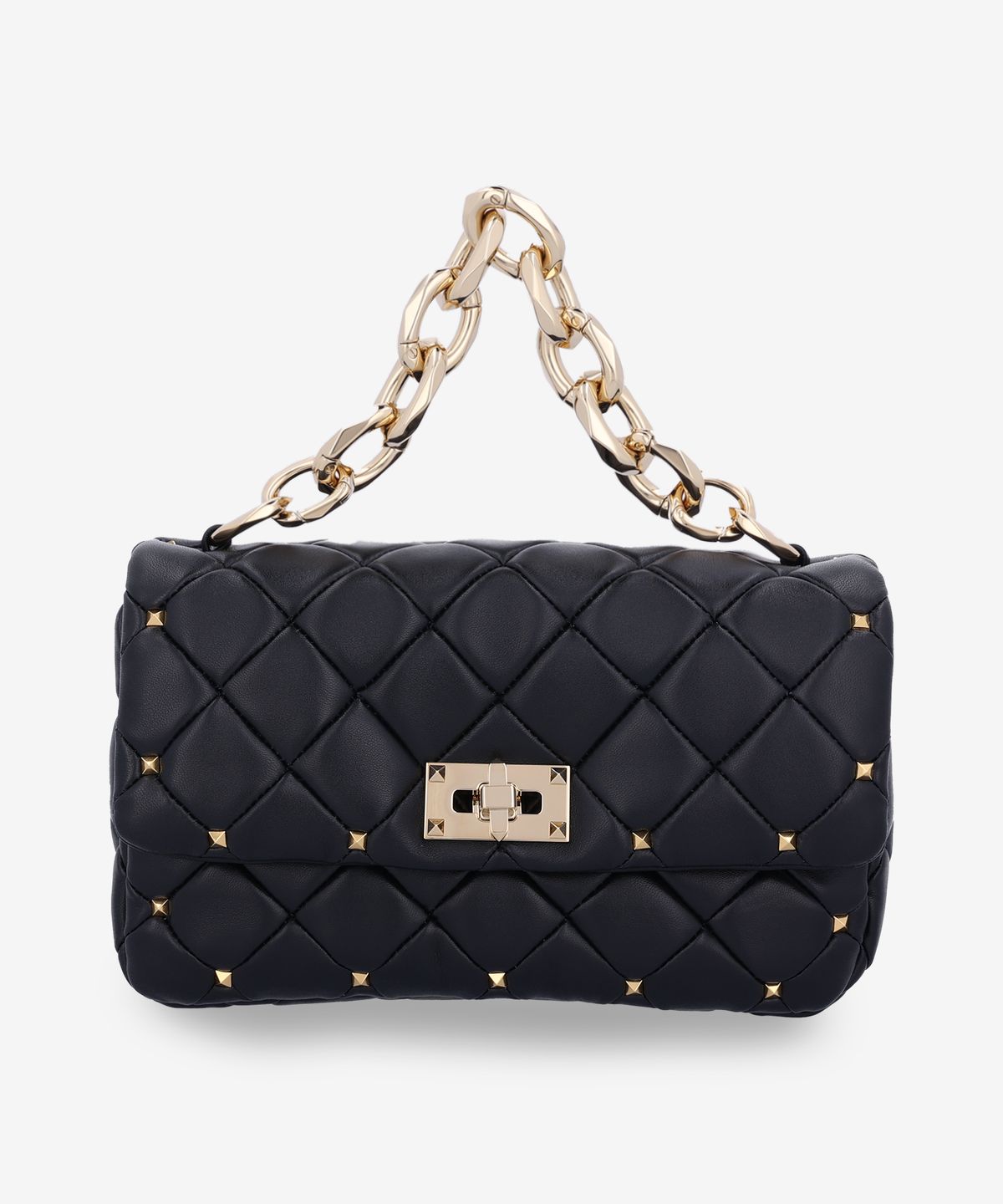 발렌티노(VALENTINO) 스몰 락스터드 스파이크 숄더백 - 블랙 / 5W2B0Q04IGX0NO