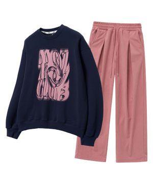 [SET] 카오스 코듀로이 오버핏 맨투맨 셋업 네이비