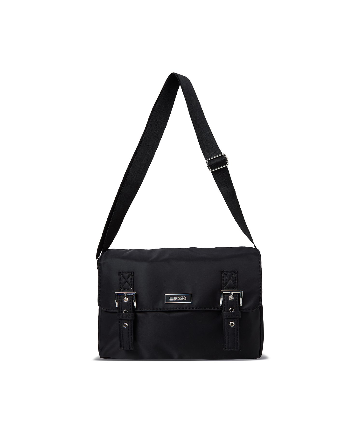 [PRENDA]大学生のBAG☆NYLON BUCKLE MESSENGER BAG BEIGE/BLACK MUSINSA | PRENDA NYLON BUCKLE MESSENGER BAG BLACK