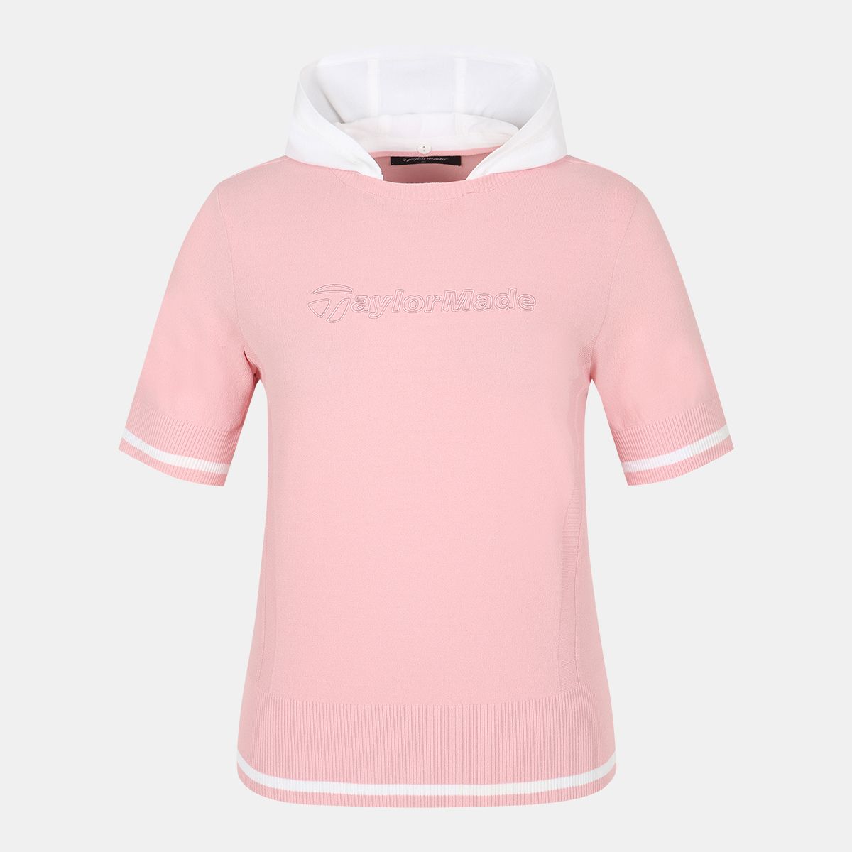 테일러메이드 어패럴(TAYLORMADE APPAREL) 여성 후드 탈부착 반팔 니트 TSN-71HG21-403
