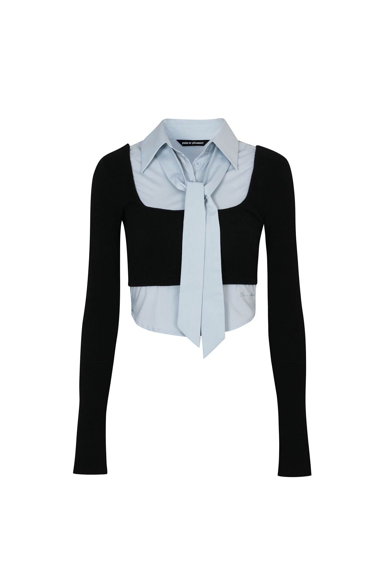 MUSINSA | PAINORPLEASURE EVELYN SHIRT TOP black