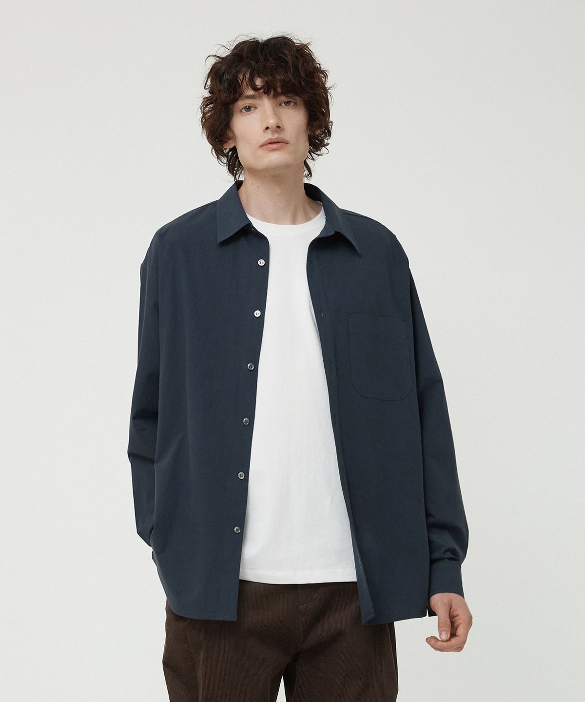 필더스(FIELDERS) WASHED COTTON SHIRTS DEEP NAVY