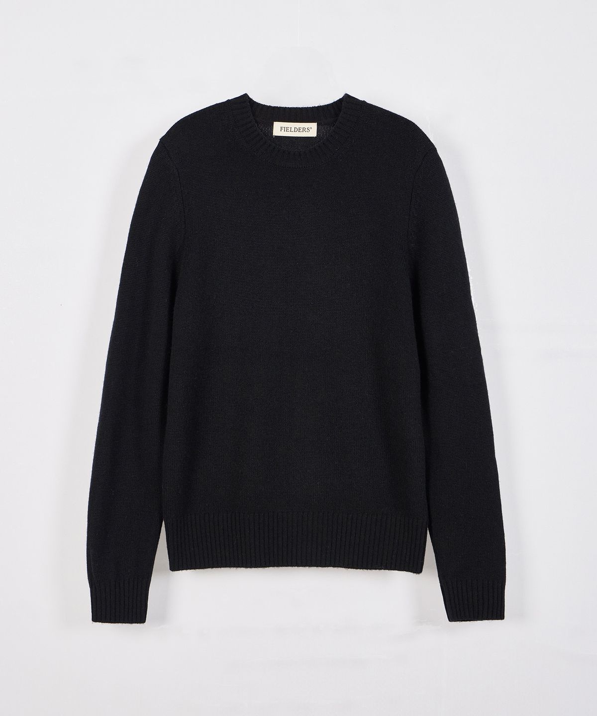 필더스(FIELDERS) CASHMERE BLEND WOOL CREW NECK KNIT BLACK