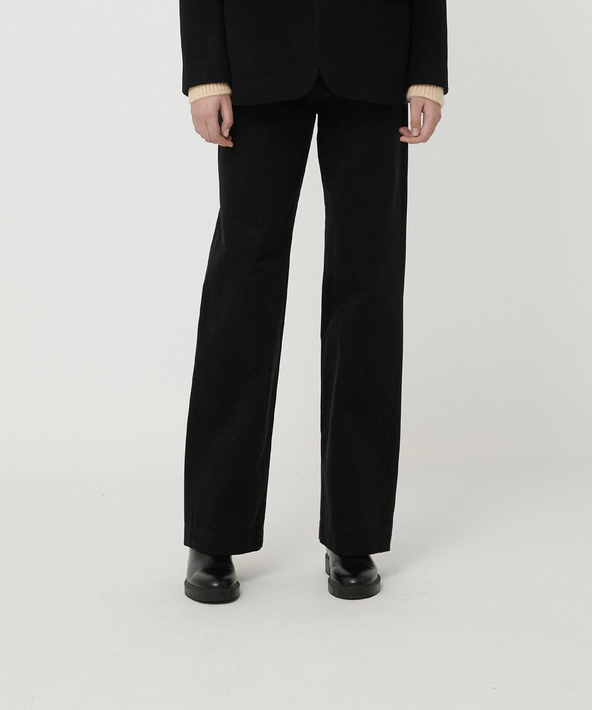 필더스(FIELDERS) WOMAN CLASSIC BRUSHED COTTON PANTS BLACK