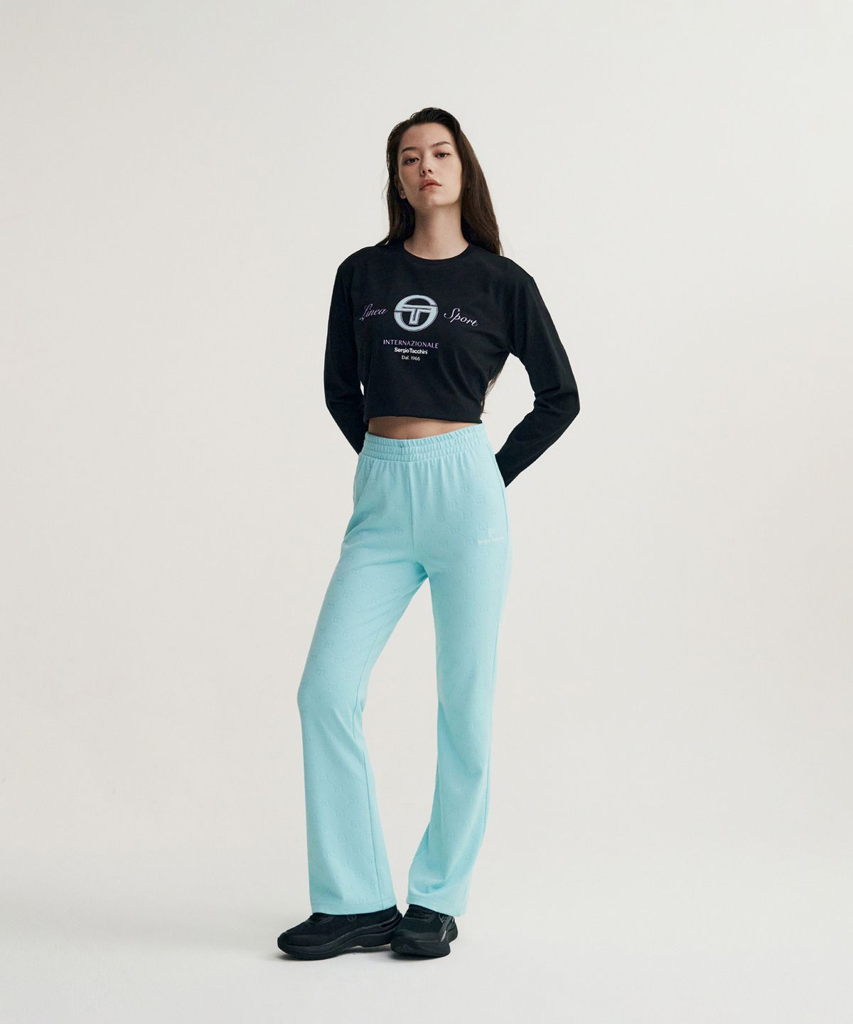 세르지오 타키니(SERGIO TACCHINI) W 데일리 자카드 부츠컷 팬츠 (L.Turquoise)