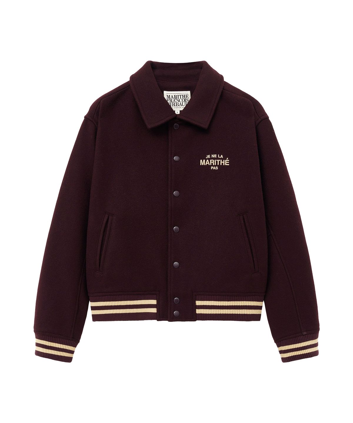 마리떼 프랑소와 저버(MARITHÉ + FRANҪOIS GIRBAUD) JE NE LA VARSITY JACKET burgundy