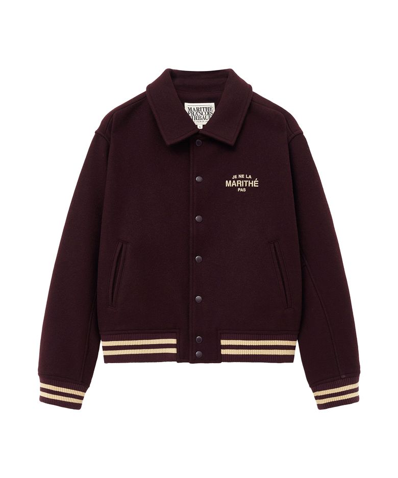 JE NE LA VARSITY JACKET burgundy