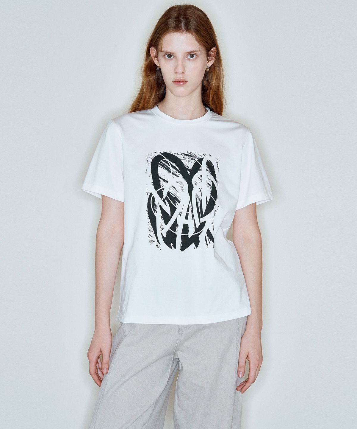 씨커슨(CKUSUN) PRINTED ROUND NECK T-SHIRTS_WHITE