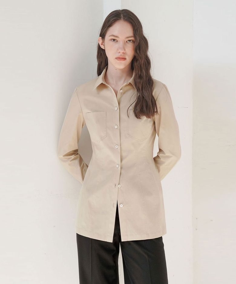 TAILORED SLIM FIT SHIRTS_BEIGE