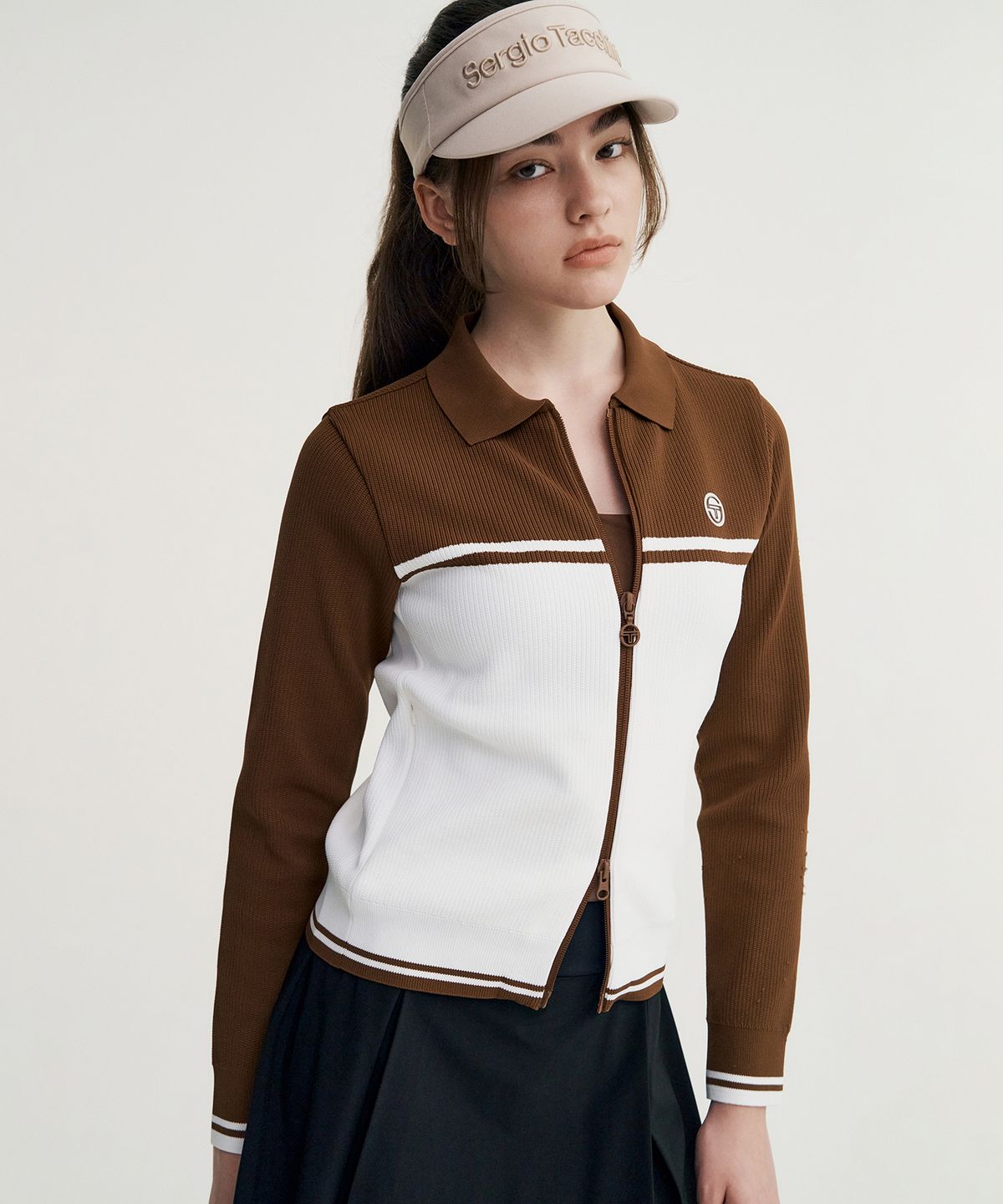 세르지오 타키니(SERGIO TACCHINI) W 고트 다마린도 베러니트 집업 가디건 (D.Brown)