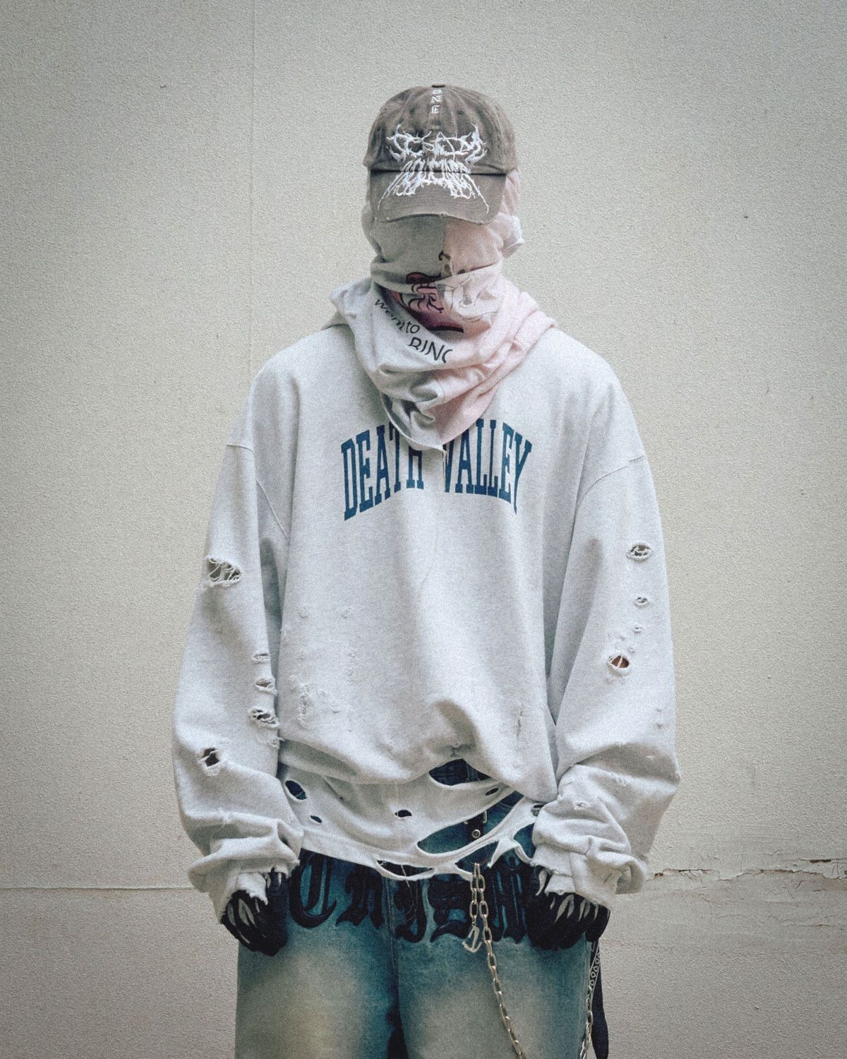 스키즘 인듀싱(SCHISM INDUCING) BORO SWEATSHIRT GREY