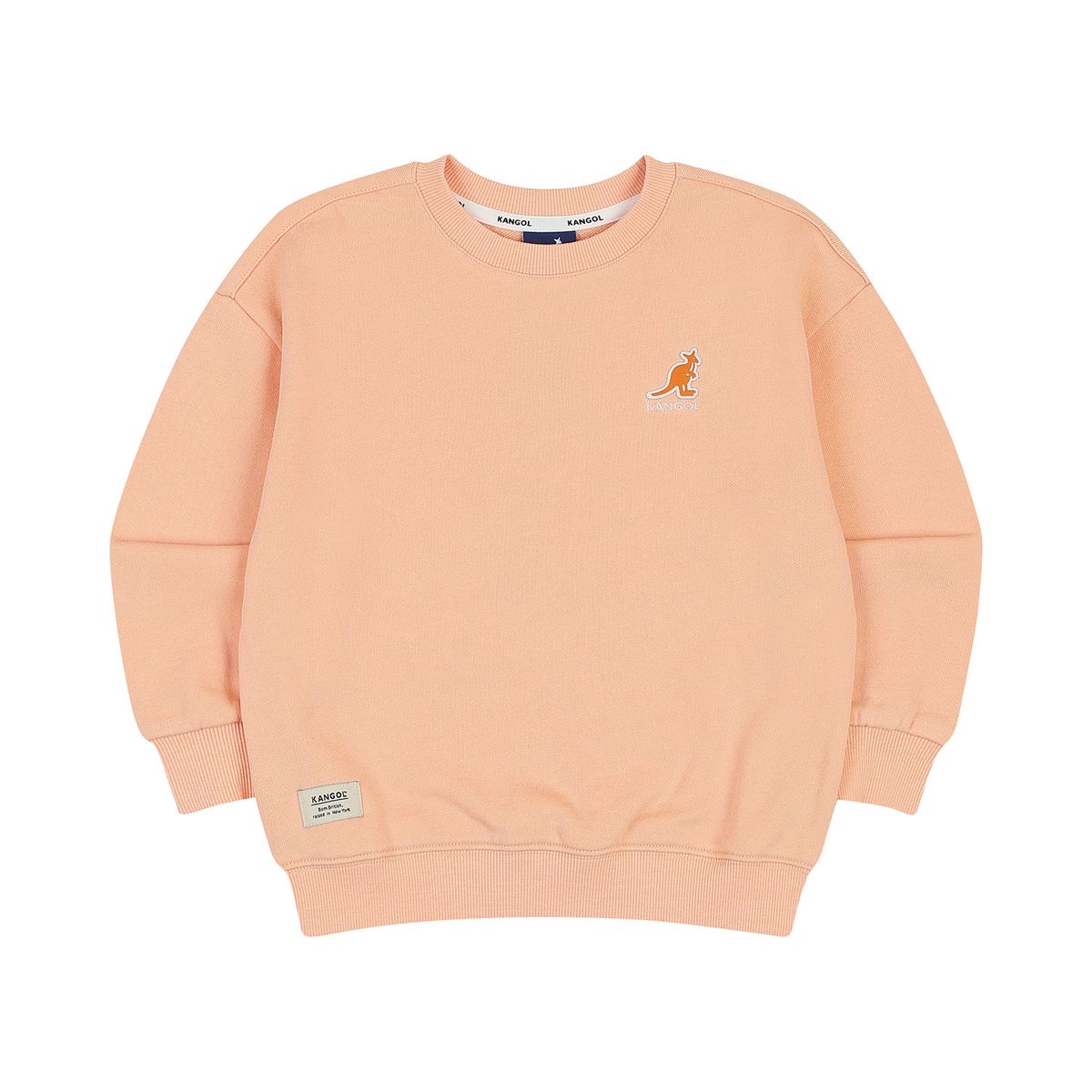 캉골키즈(KANGOL KIDS) 백 바시티 그래픽 포인트 스웻셔츠 QC 0012 아프리콧