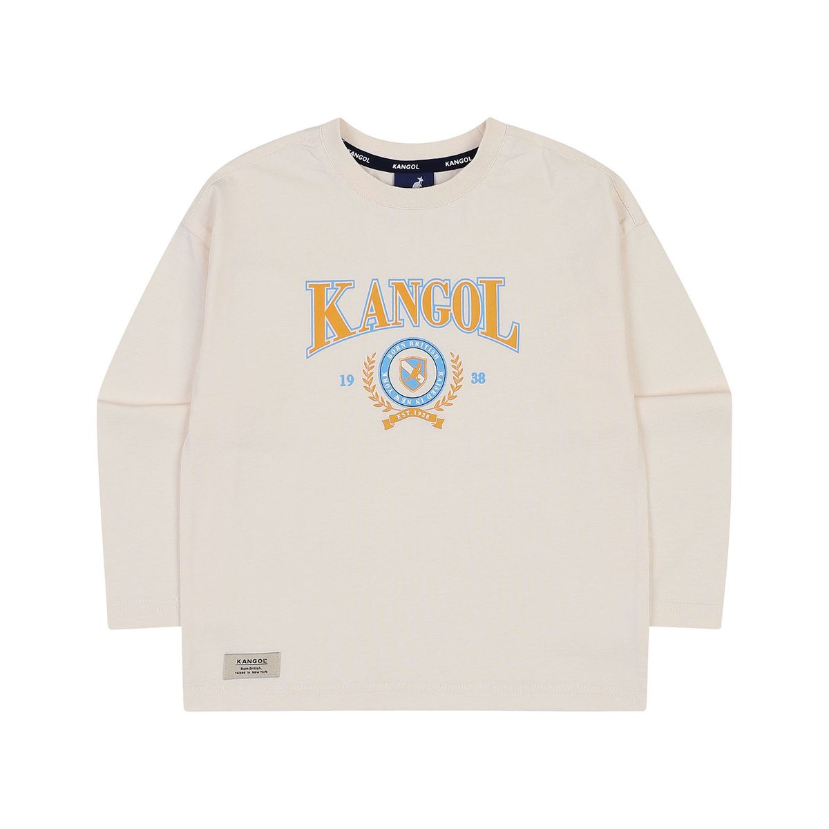 캉골키즈(KANGOL KIDS) 바시티 빅 로고 포인트 티셔츠 QC 0004 오프 화이트