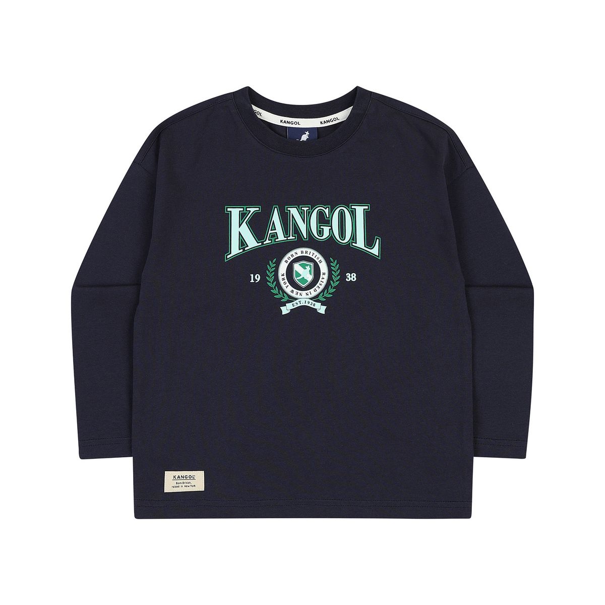 캉골키즈(KANGOL KIDS) 바시티 빅 로고 포인트 티셔츠 QC 0004 네이비