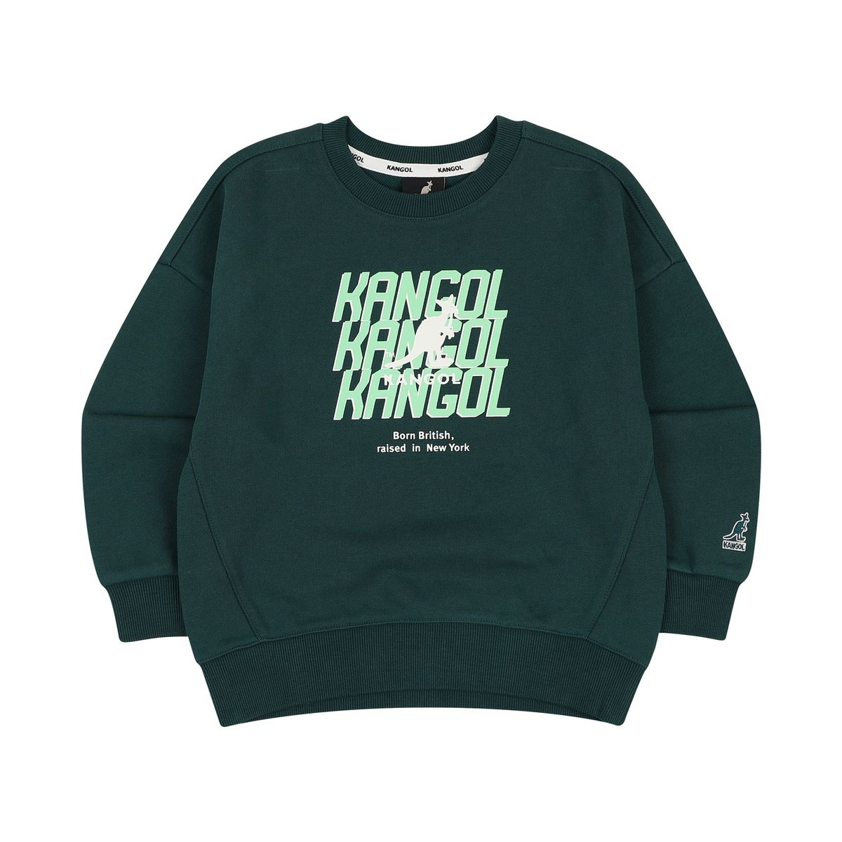 캉골키즈(KANGOL KIDS) 뉴 그래픽 포인트 스웻셔츠 QC 0013 다크 그린