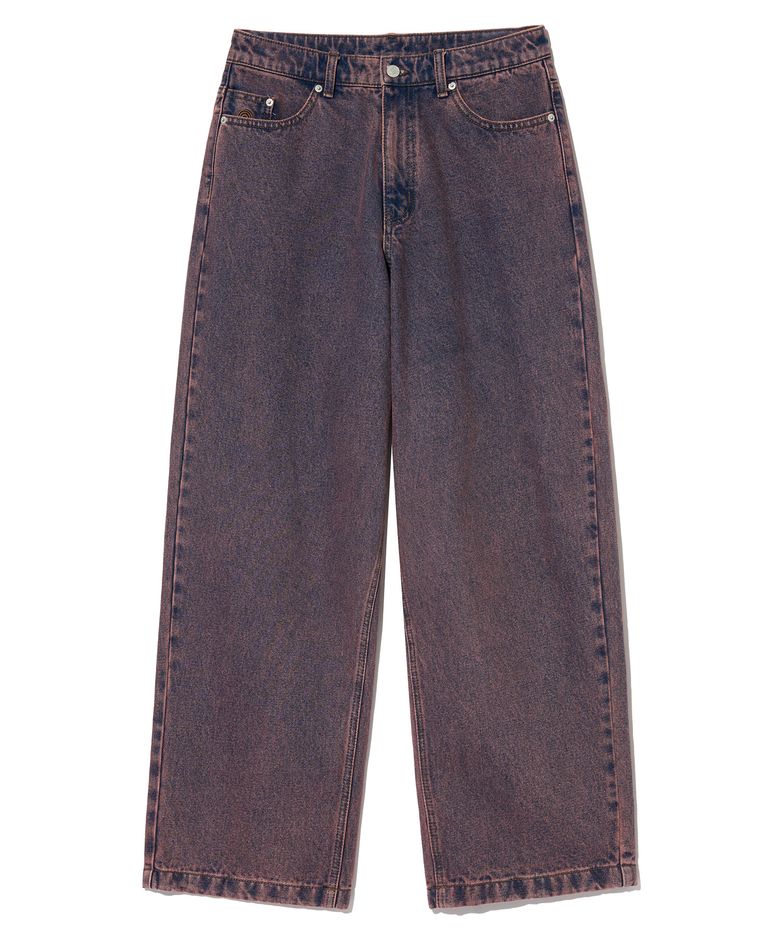 HINDER POST WIDE DENIM PANTS - PURPLE