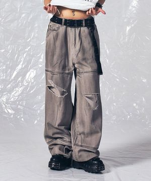 RIPPED BIKER PANTS MUD