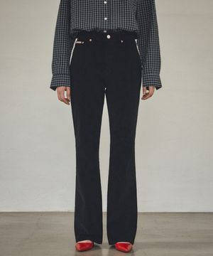 P3201 코듀로이 플레어 팬츠_Black