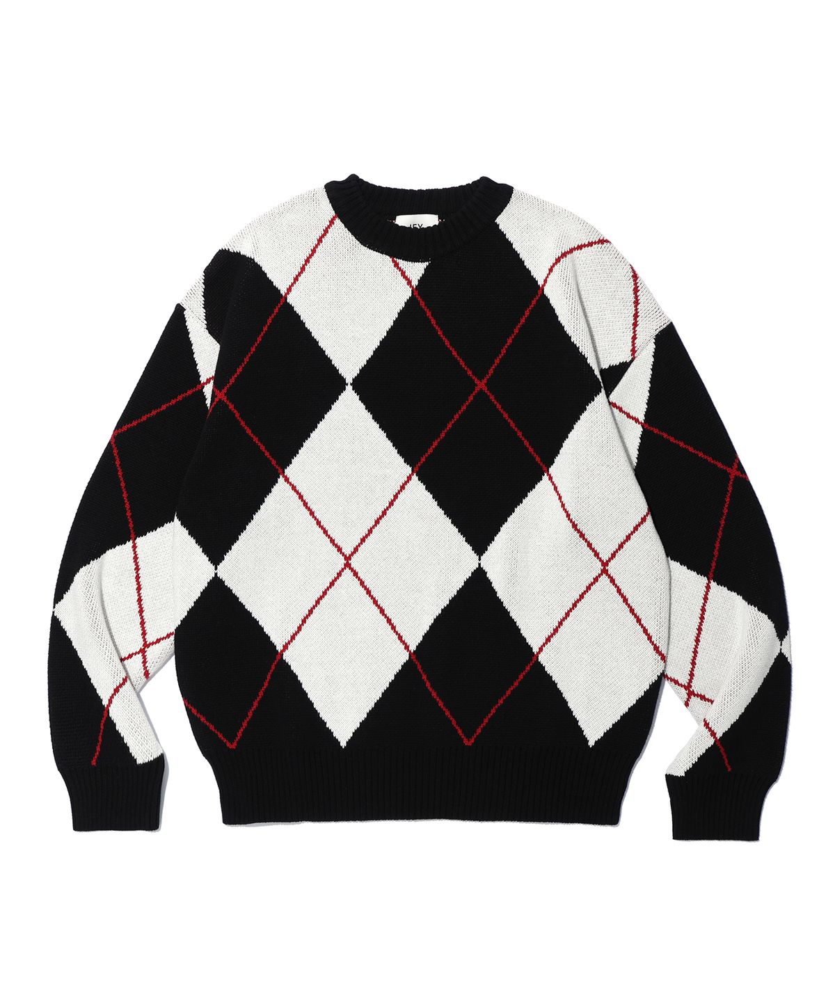 이에이(IEY) BOLD ARGYLE KNITWEAR White
