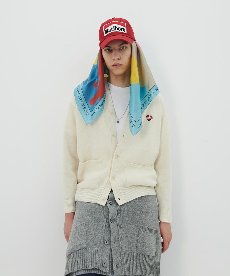 노맨틱 베이직 램스 울 브이넥 가디건 아이보리