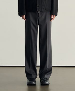 릴렉스드 세미 와이드 슬랙스 [CHARCOAL]