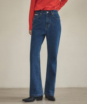 P3206 세미 플레어 데님 팬츠