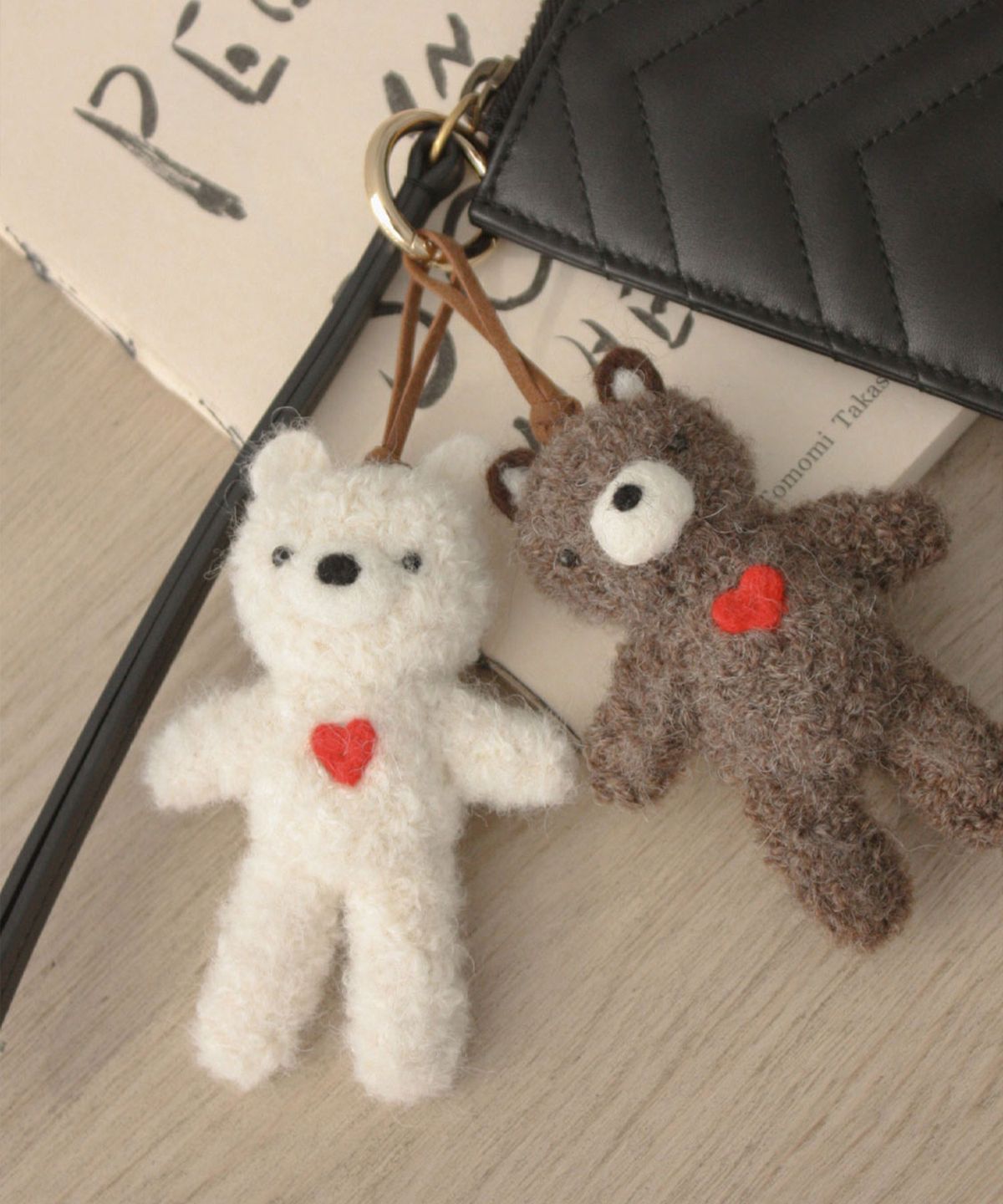 아르떼알파카(ARTEALPACA) felt alpaca keyring-the Heart bear