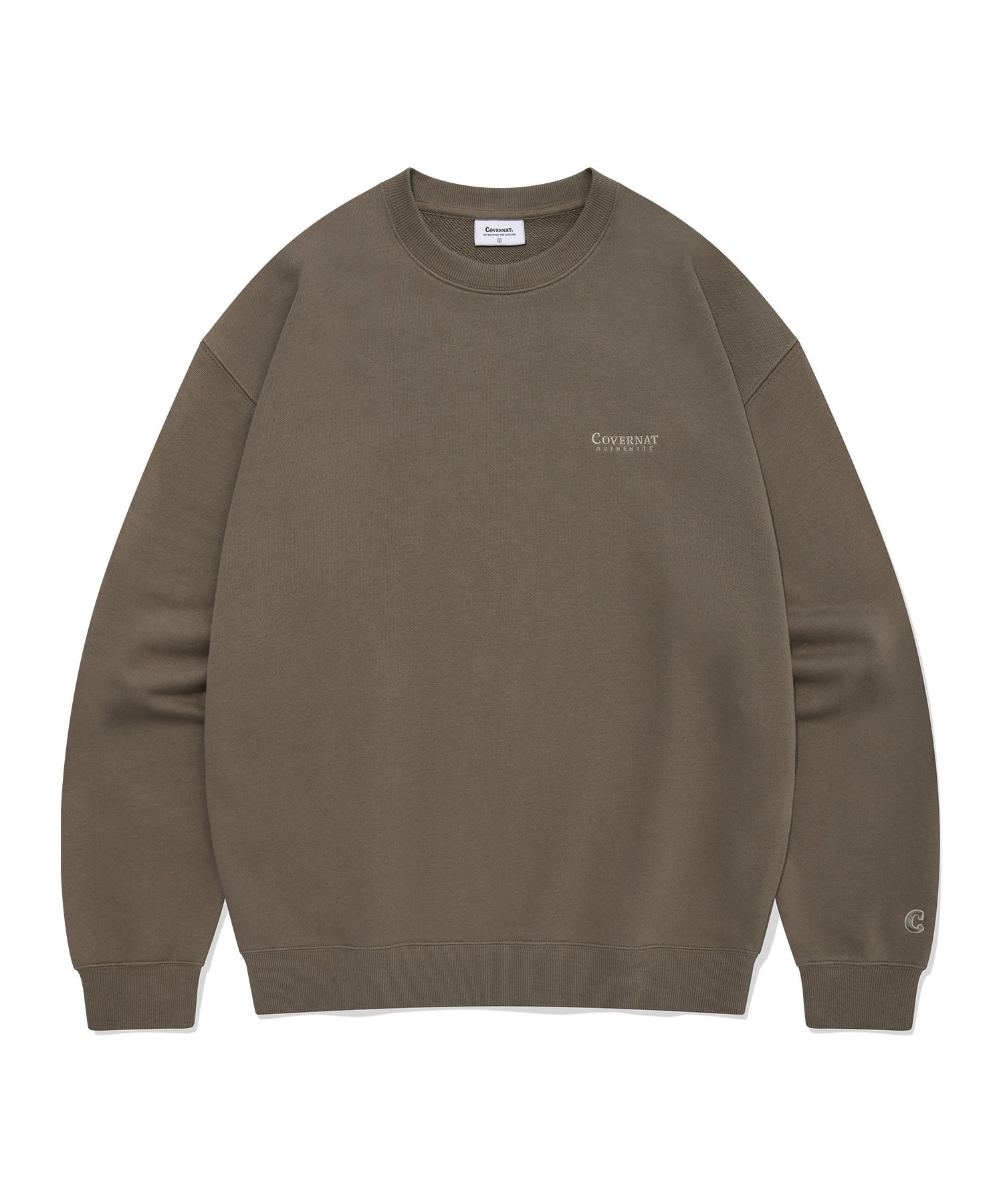 スウェット・トレーナー COVERNAT Signature symbol man to man olive MUSINSA | COVERNAT Small Authentic Logo Man to Man Olive