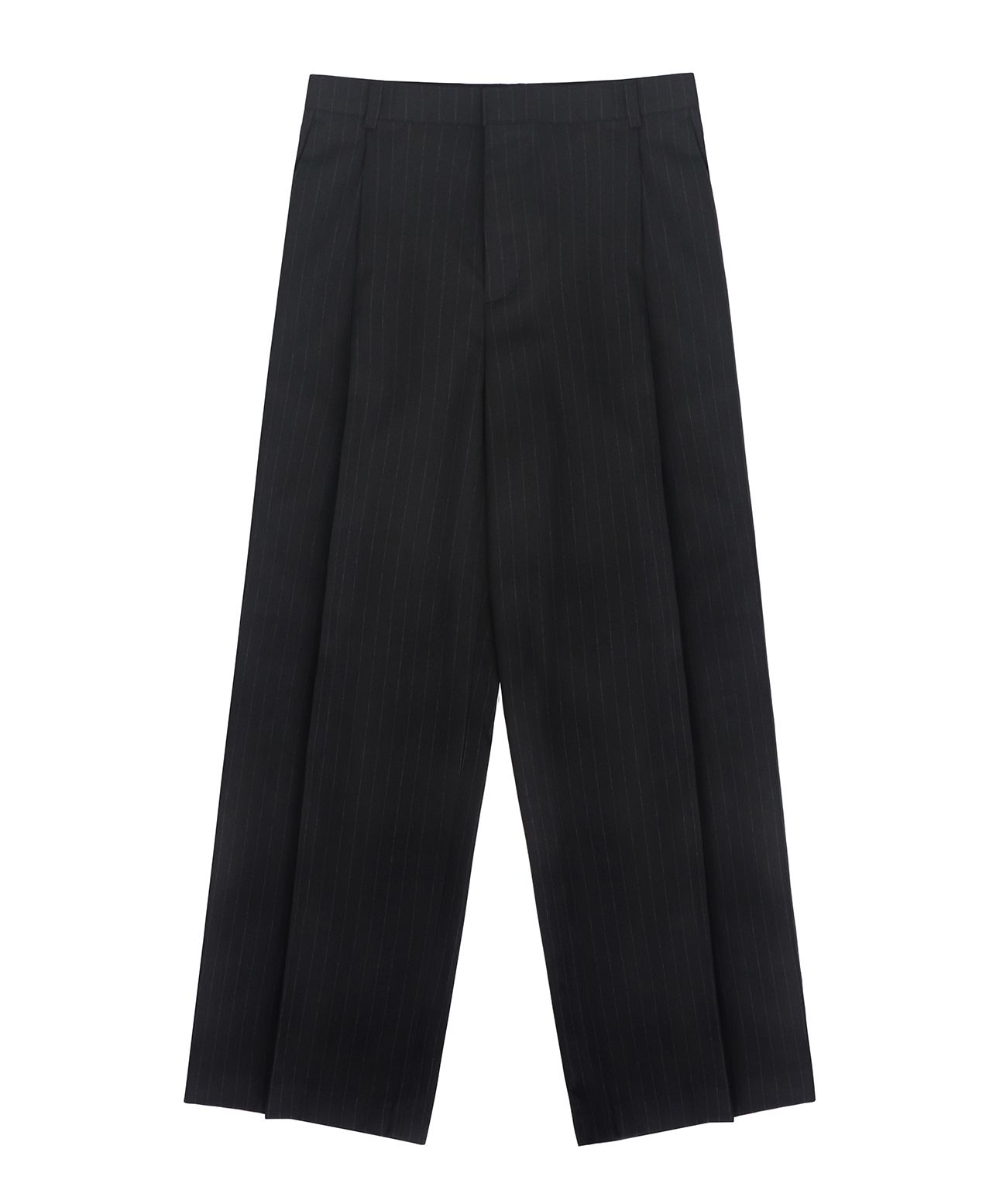 パンツ ROCKCAKE Harper Stripe One Tuck Slacks Brown RC24PT07400 MUSINSA公式 | ROCKCAKE Harper Stripe One Tuck Slacks - Black