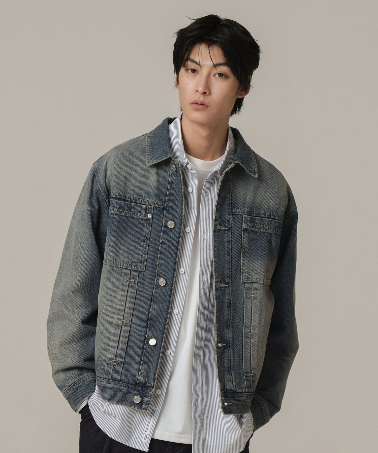 MUSINSA | COVERNAT Denim Trucker Light Blue
