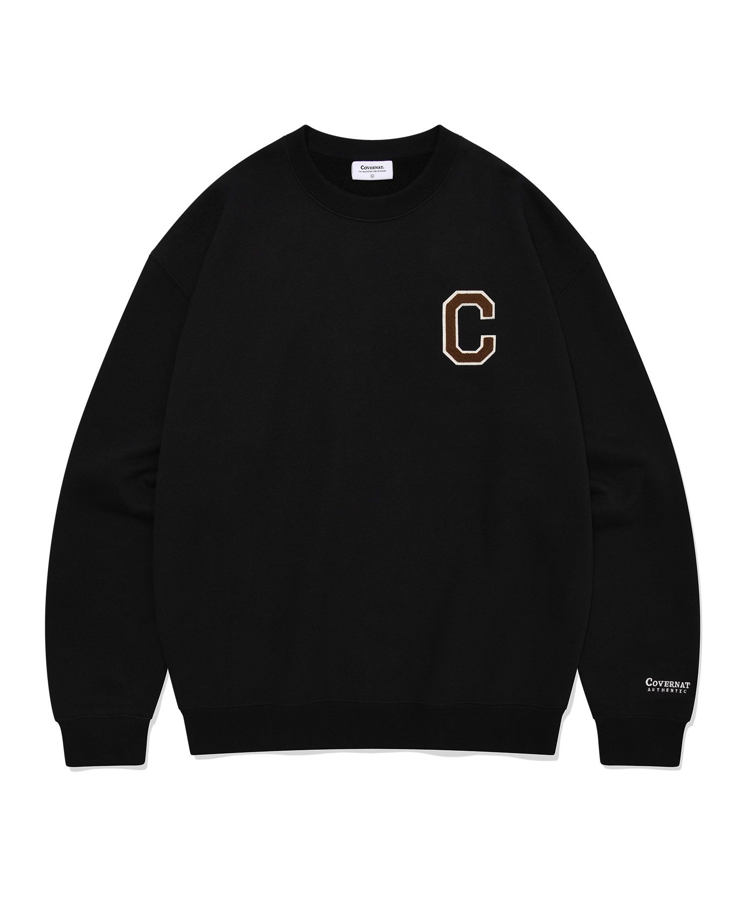 スウェット・トレーナー COVERNAT C Logo Man to Man Black MUSINSA | COVERNAT C logo fleece man to man black