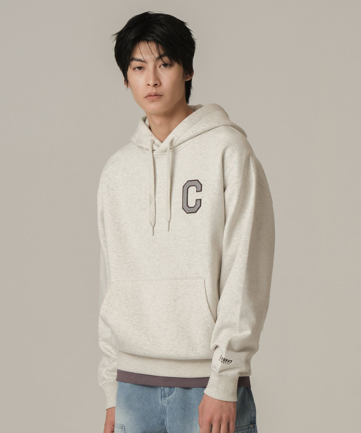 커버낫(COVERNAT) C 로고 기모 후디 오트밀