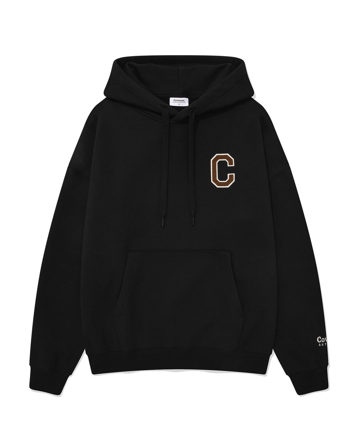 커버낫(COVERNAT) C 로고 기모 후디 블랙