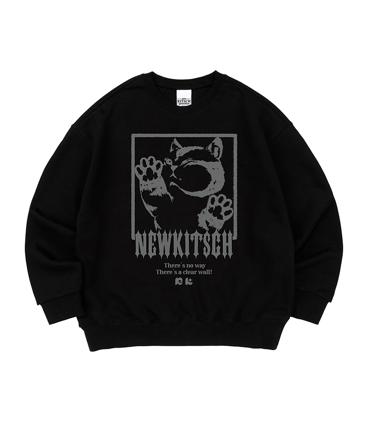뉴키치(NEWKITSCH) LOCKED-UP CAT SWEATSHIRTS (BLACK)