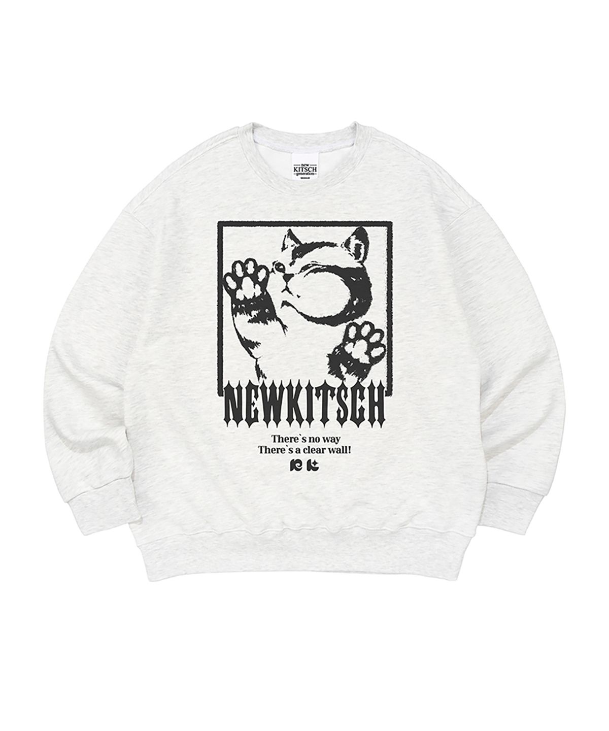 뉴키치(NEWKITSCH) LOCKED-UP CAT SWEATSHIRTS (LIGHT MELANGE)