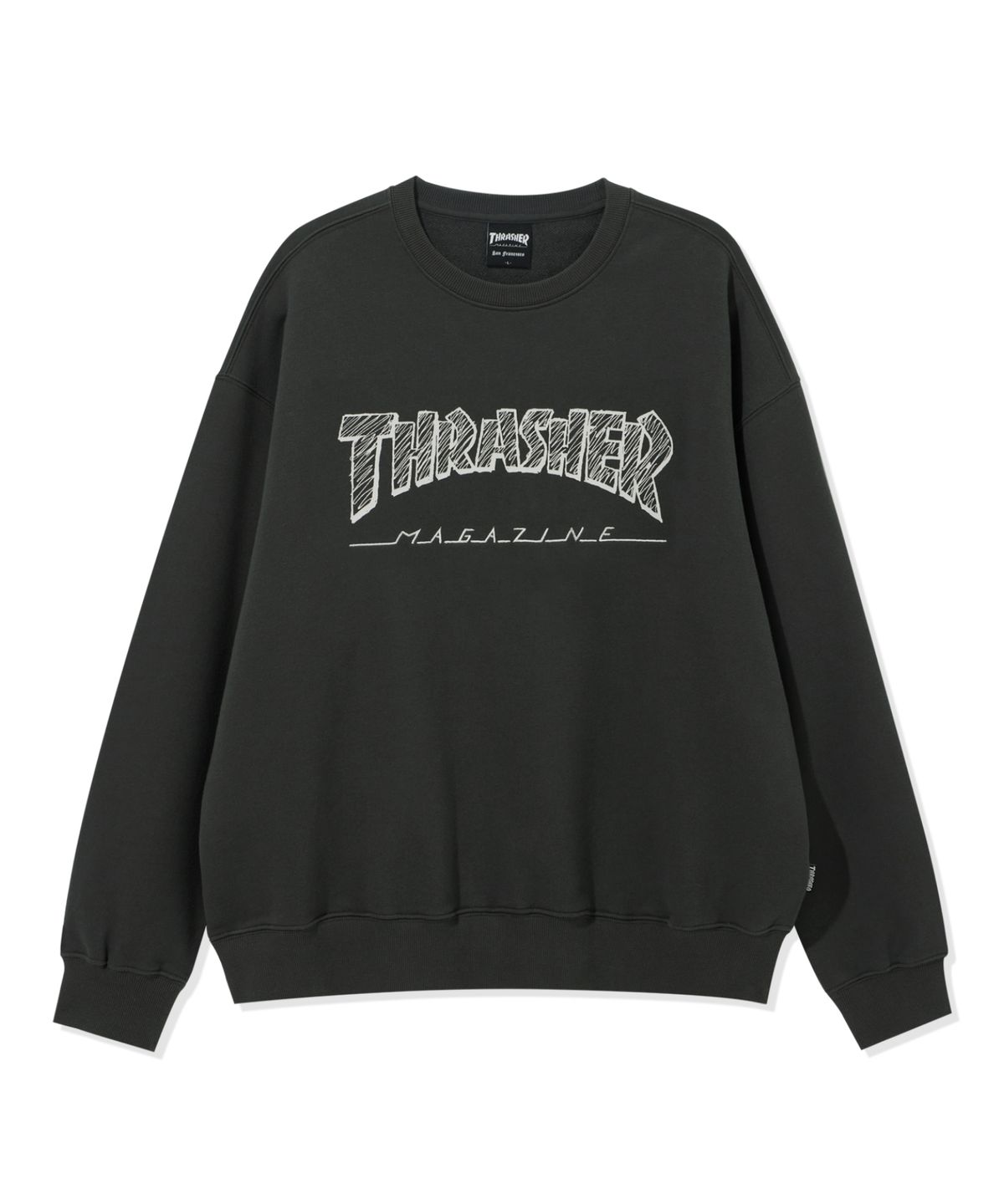 트레셔(THRASHER) 크레용 매거진 로고 맨투맨 차콜