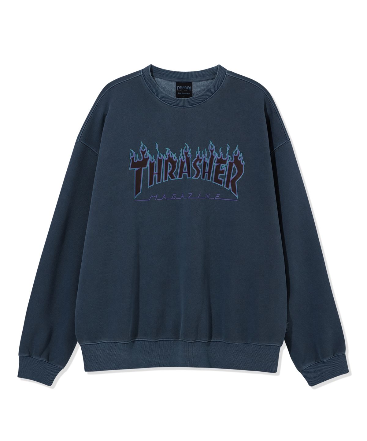 트레셔(THRASHER) 플레임 피그먼트 다잉 맨투맨 네이비