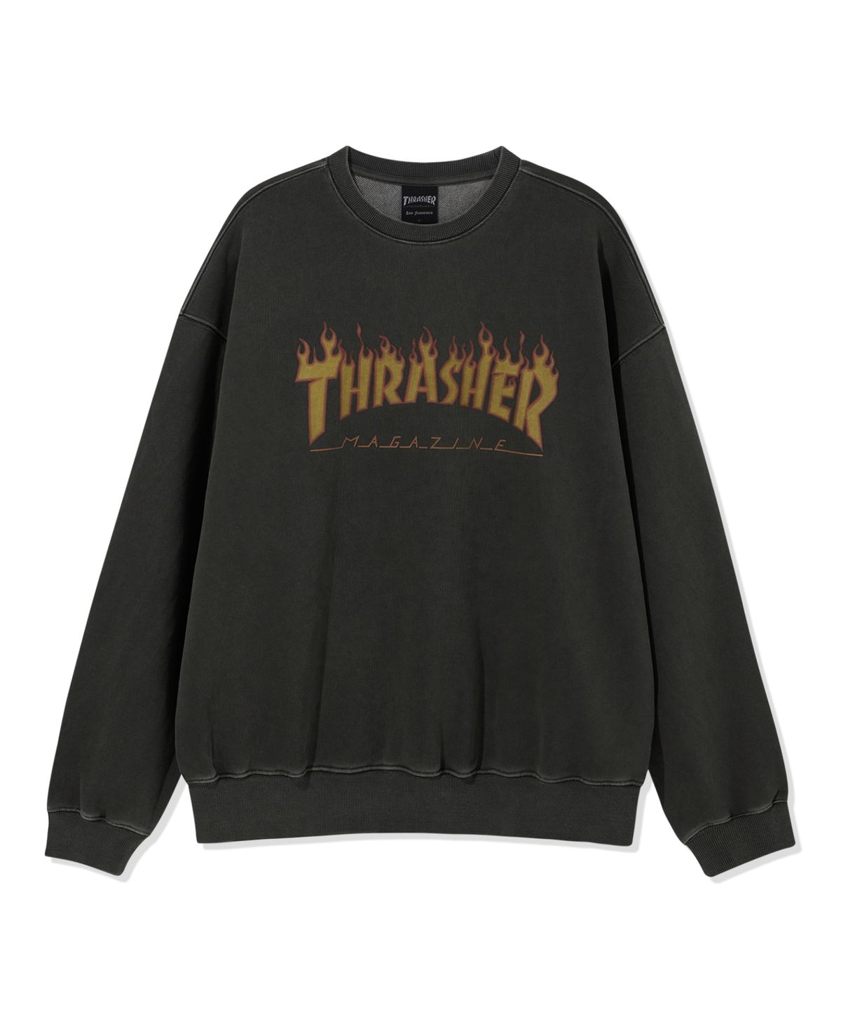 트레셔(THRASHER) 플레임 피그먼트 다잉 맨투맨 차콜