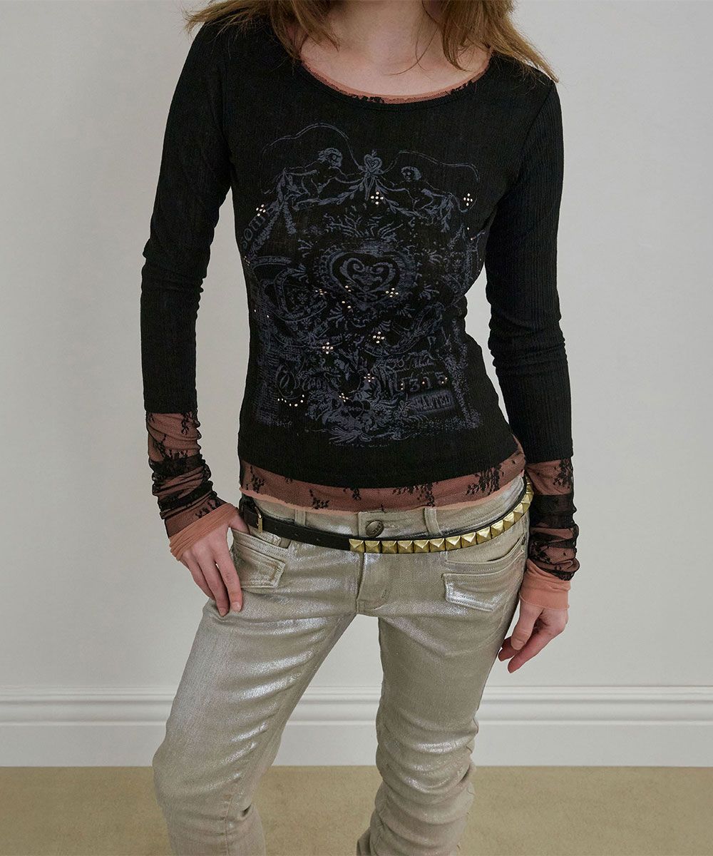 스컬프터(SCULPTOR) Triple Lace Layered Tee Black - 사이즈 & 후기