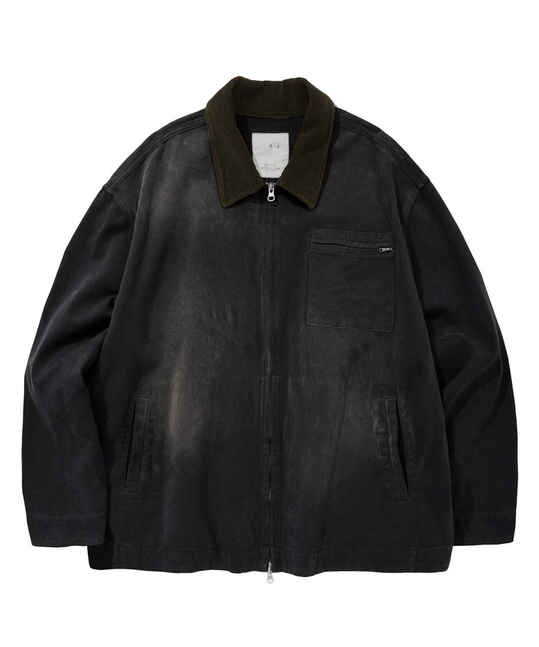 FADED WASHING WORK JACKET (BLACK)